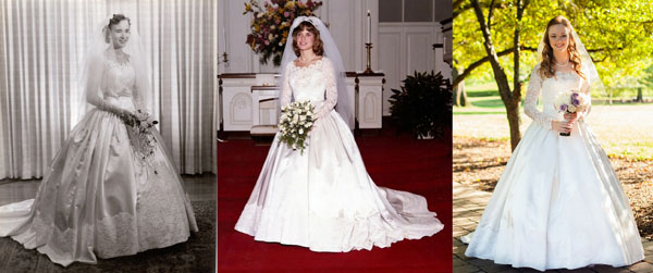 Wedding Dress passed from generation to generation thanks to Shores Fine Cleaners preservation, restoration and cleaning